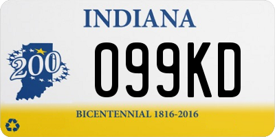 IN license plate 099KD