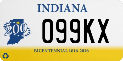IN license plate 099KX