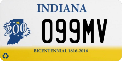 IN license plate 099MV