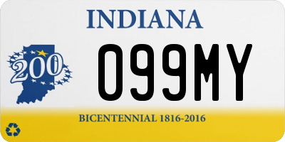 IN license plate 099MY