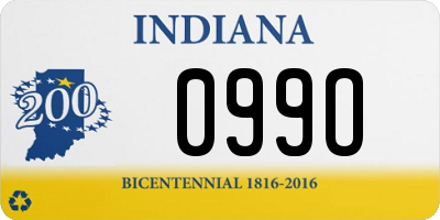 IN license plate 099O