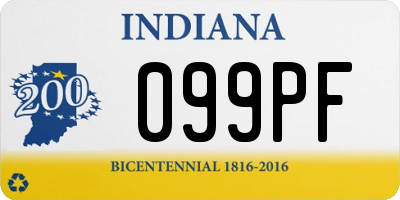 IN license plate 099PF