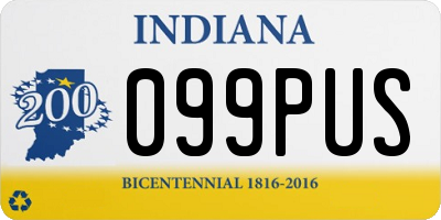 IN license plate 099PUS