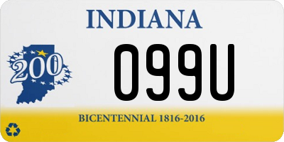 IN license plate 099U