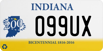 IN license plate 099UX