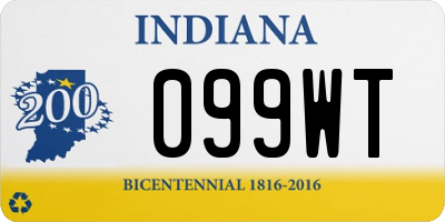 IN license plate 099WT