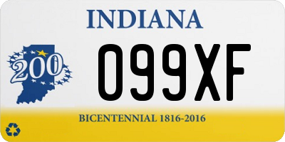 IN license plate 099XF