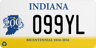 IN license plate 099YL