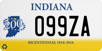 IN license plate 099ZA