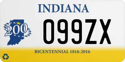 IN license plate 099ZX