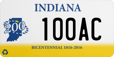 IN license plate 100AC