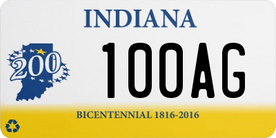 IN license plate 100AG