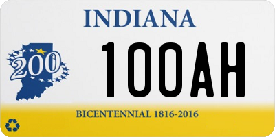 IN license plate 100AH