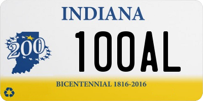 IN license plate 100AL