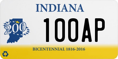 IN license plate 100AP