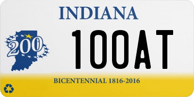 IN license plate 100AT