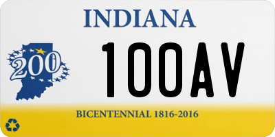 IN license plate 100AV