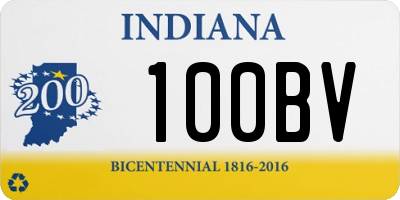 IN license plate 100BV