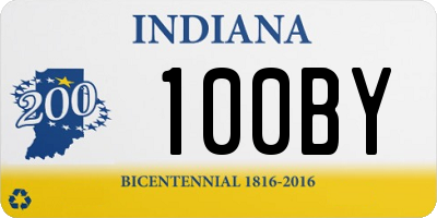 IN license plate 100BY