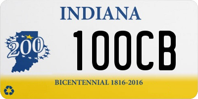 IN license plate 100CB