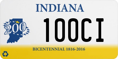 IN license plate 100CI