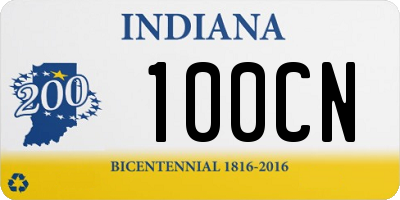 IN license plate 100CN