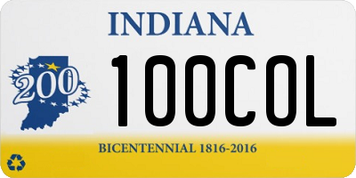 IN license plate 100COL