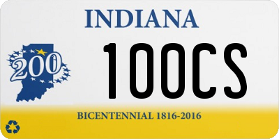 IN license plate 100CS