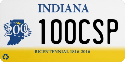 IN license plate 100CSP