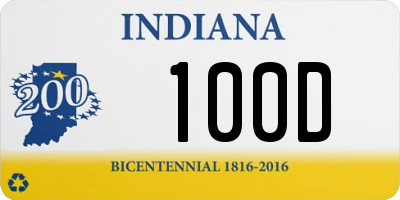 IN license plate 100D