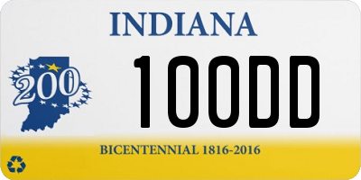 IN license plate 100DD