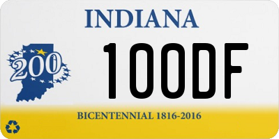 IN license plate 100DF