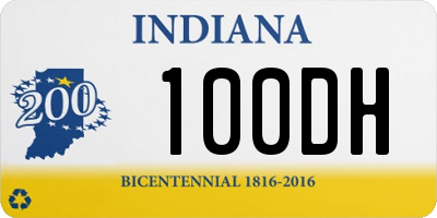 IN license plate 100DH