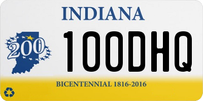 IN license plate 100DHQ