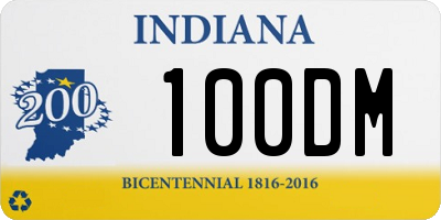 IN license plate 100DM