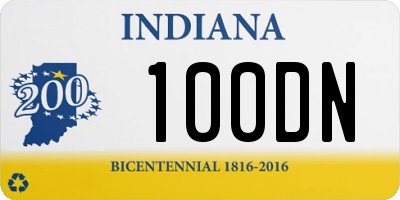IN license plate 100DN