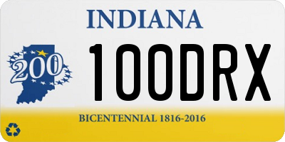 IN license plate 100DRX