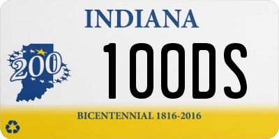 IN license plate 100DS