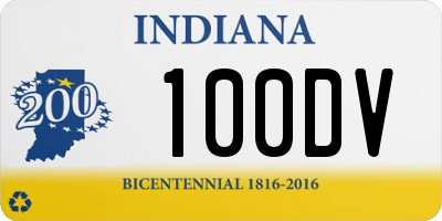 IN license plate 100DV