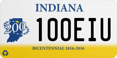 IN license plate 100EIU