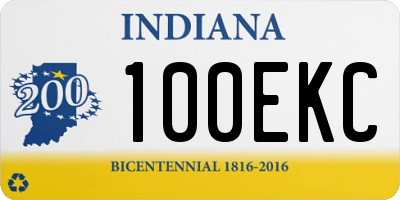 IN license plate 100EKC