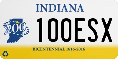 IN license plate 100ESX