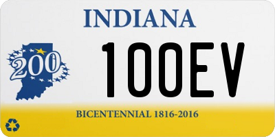 IN license plate 100EV