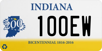 IN license plate 100EW