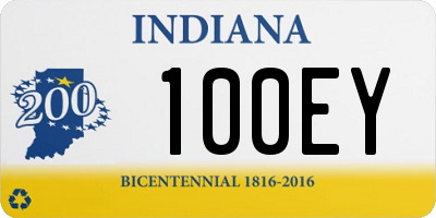 IN license plate 100EY