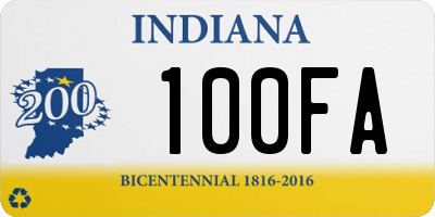 IN license plate 100FA