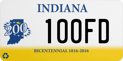 IN license plate 100FD