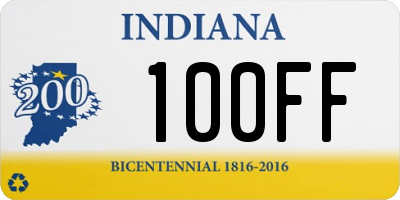 IN license plate 100FF