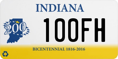 IN license plate 100FH