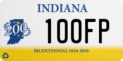 IN license plate 100FP